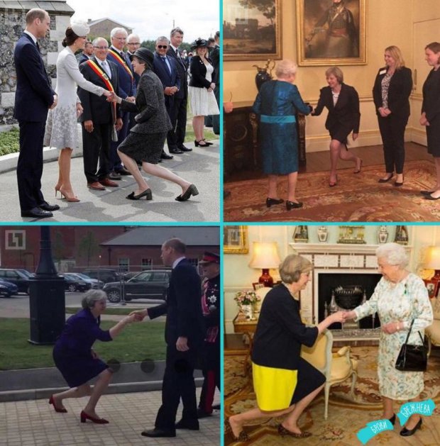 У мережі жорстко розкритикували дивний реверанс, яким привітала принца Вільяма прем'єр-міністр   Великобританії   Тереза ​​Мей