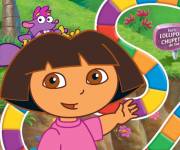 Категорія   Даша слідопит   - Оригінальна назва Dora Candy Land Game   На цей раз Даша потрапила на стаціонарне ігрове поле, де розташована ланцюжок з різнокольорових квадратів